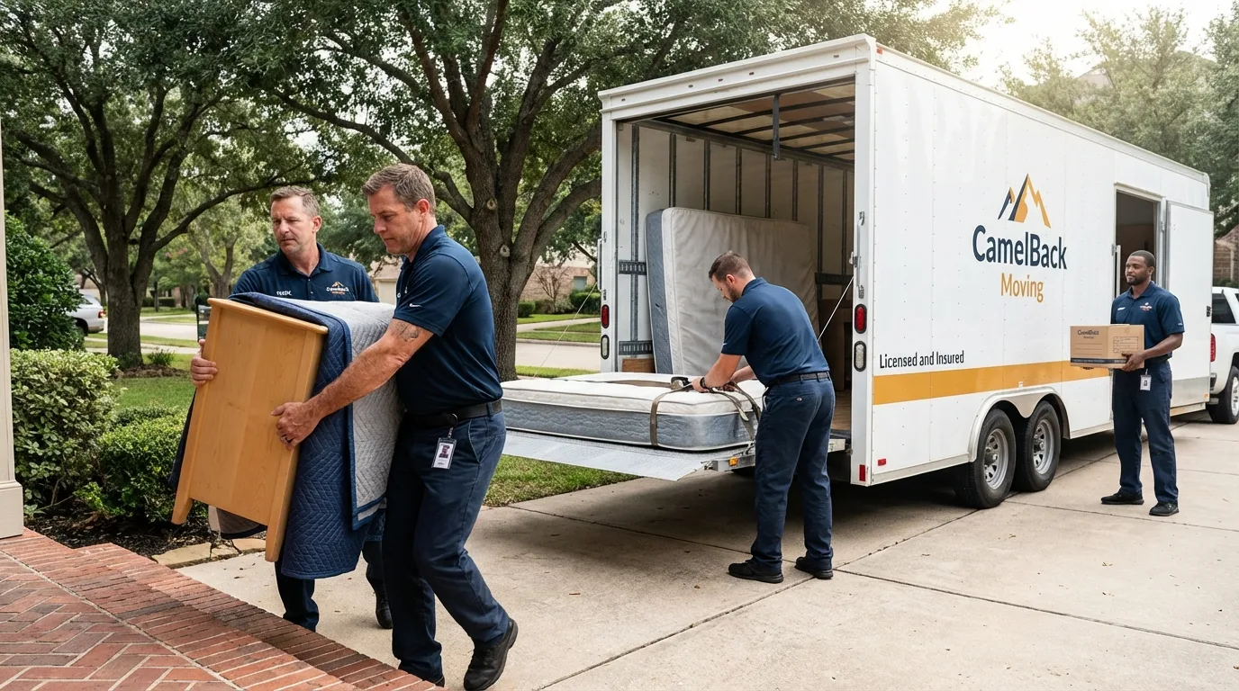 Crew loading residential truck for cross-state move from Beaver City, NE