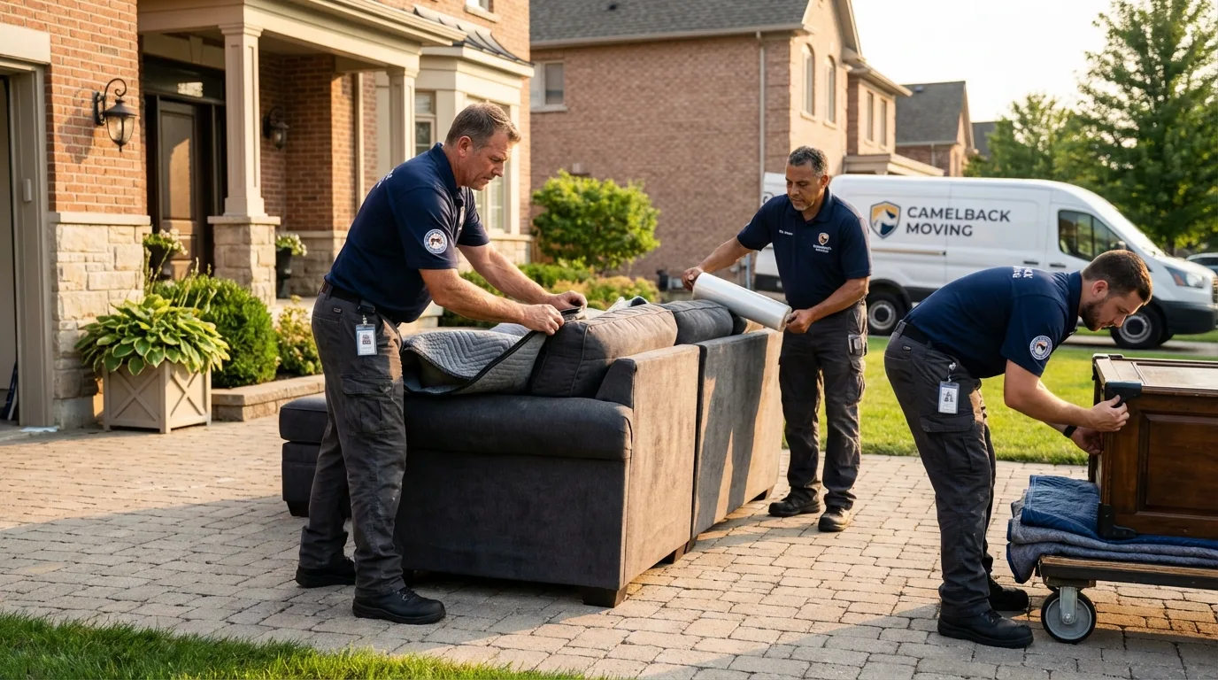Large estate moving crew wrapping furniture in Beaver City, NE