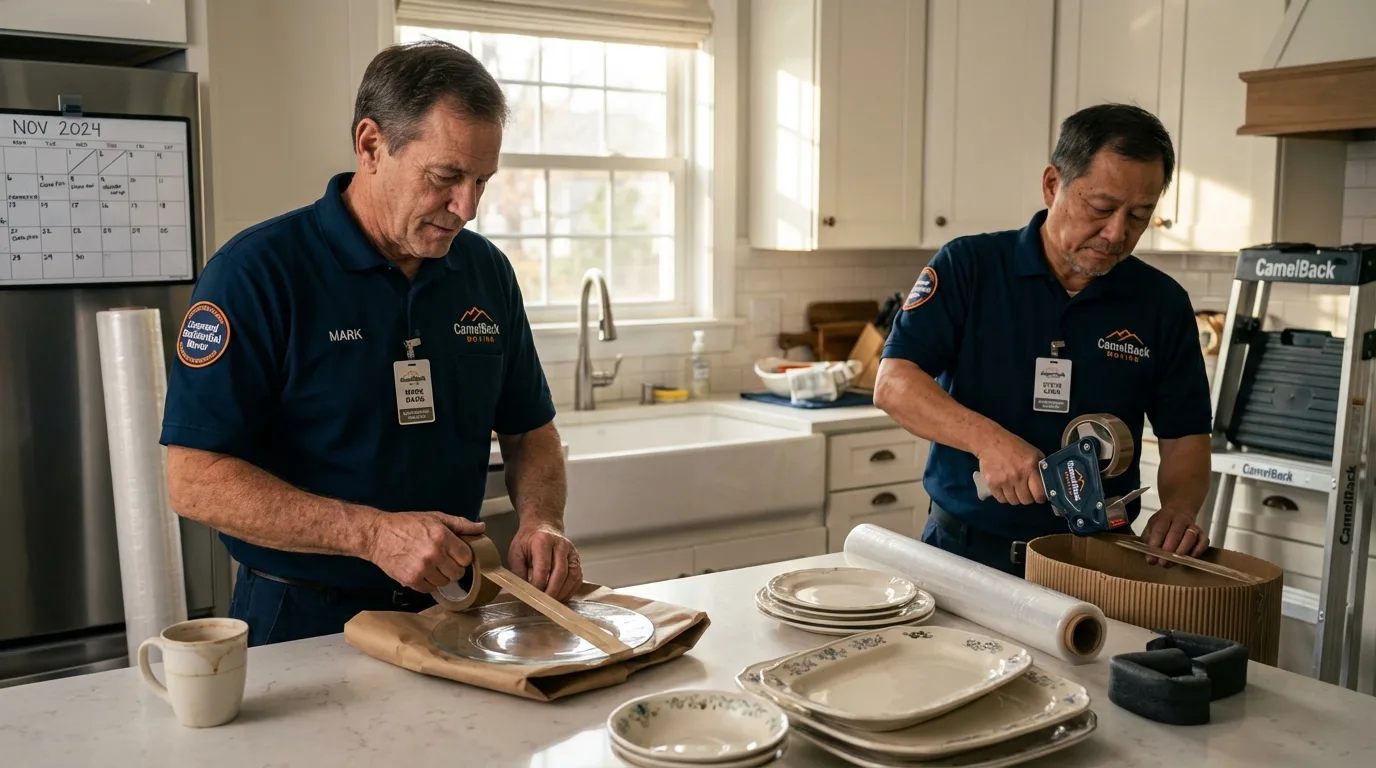 Professional crew packing kitchen dishware in Beaver City, NE